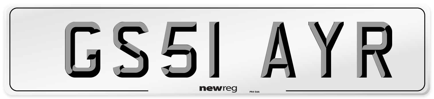 GS51 AYR Number Plate from New Reg